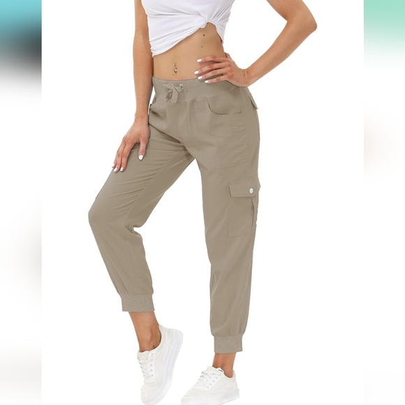 Women's Tan Cargo Jogger Pants - Size XS - Picture 1 of 7